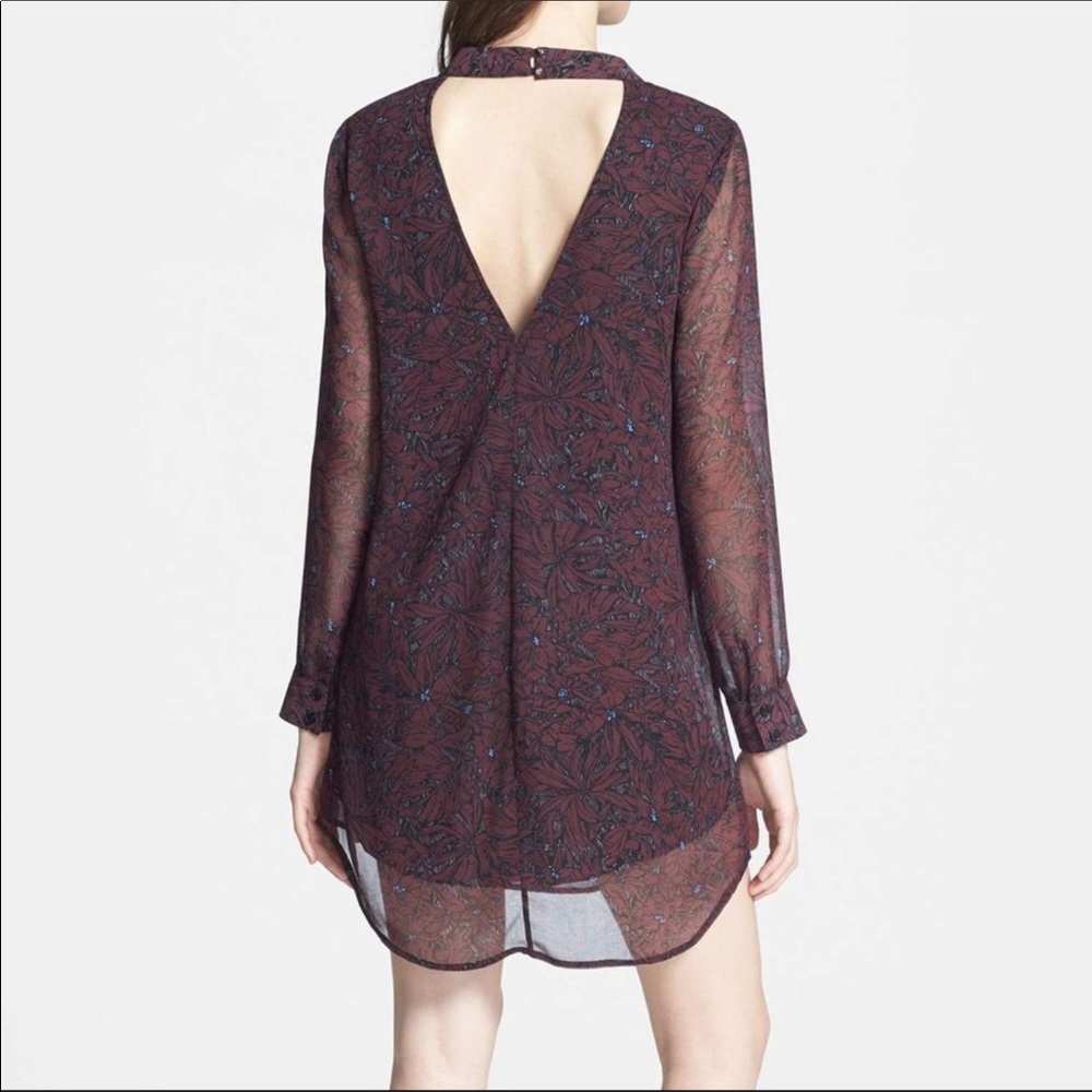 ASTR sz L long sleeve cutout floral tunic dress - Picture 2 of 8